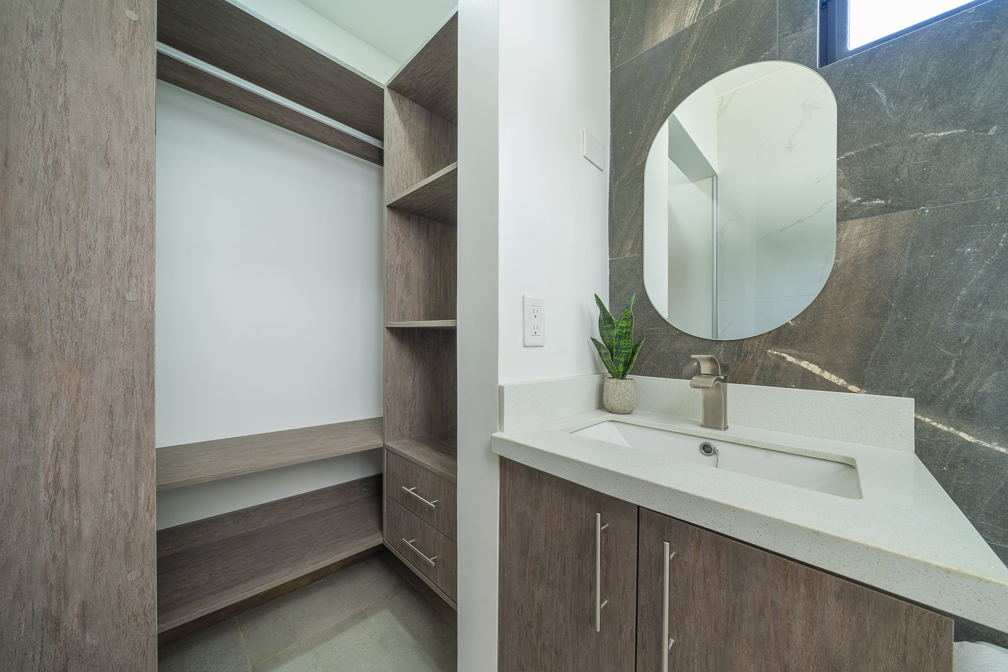 Casita closet and vanity