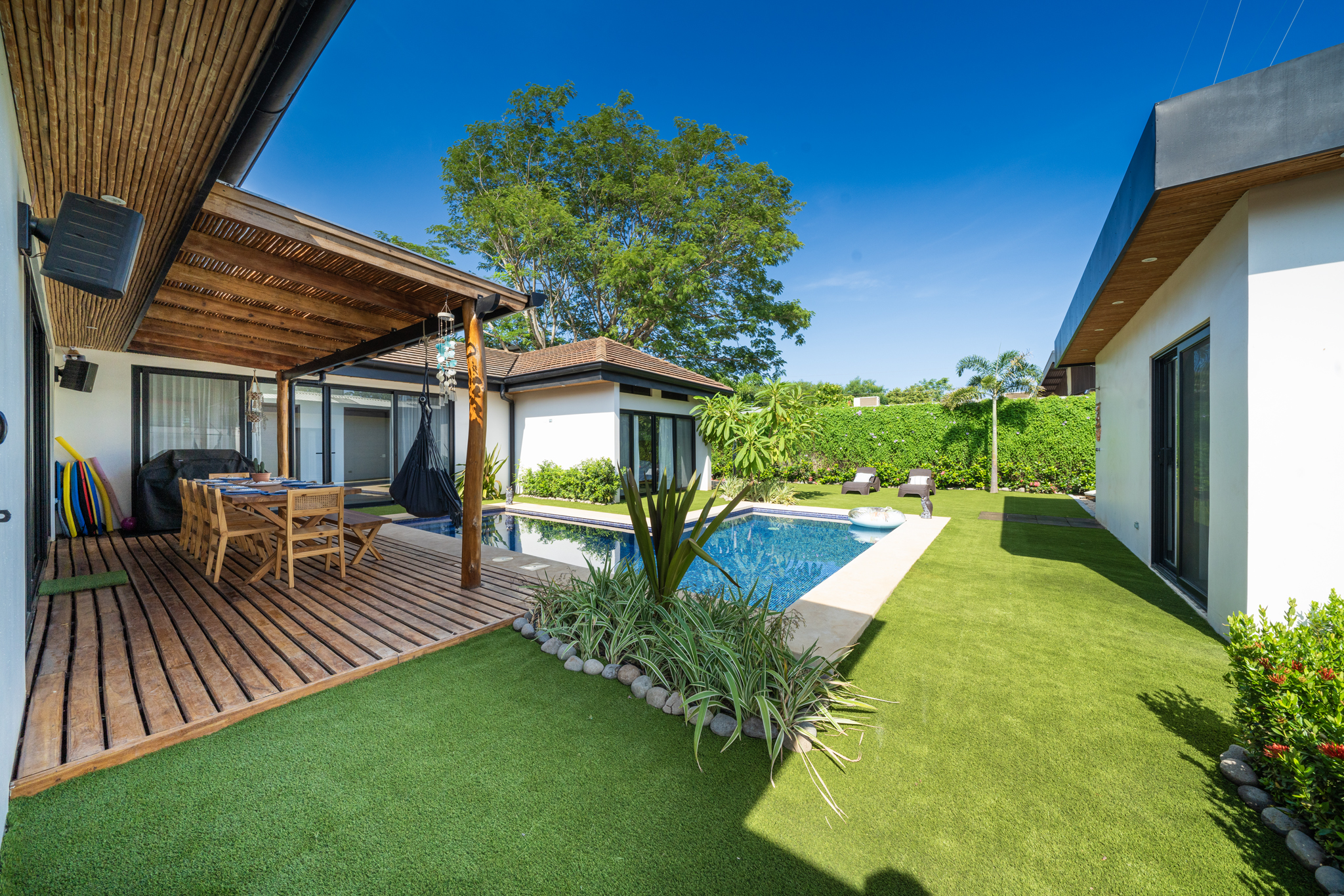 Covered deck and outdoor dining area