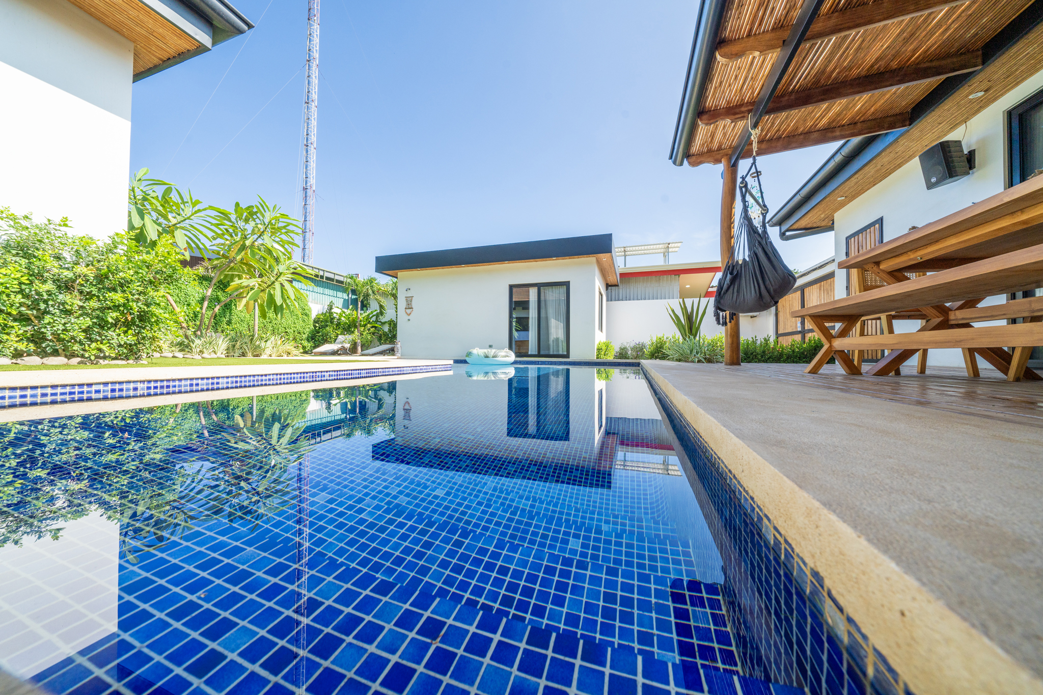 Pool reflection with casita