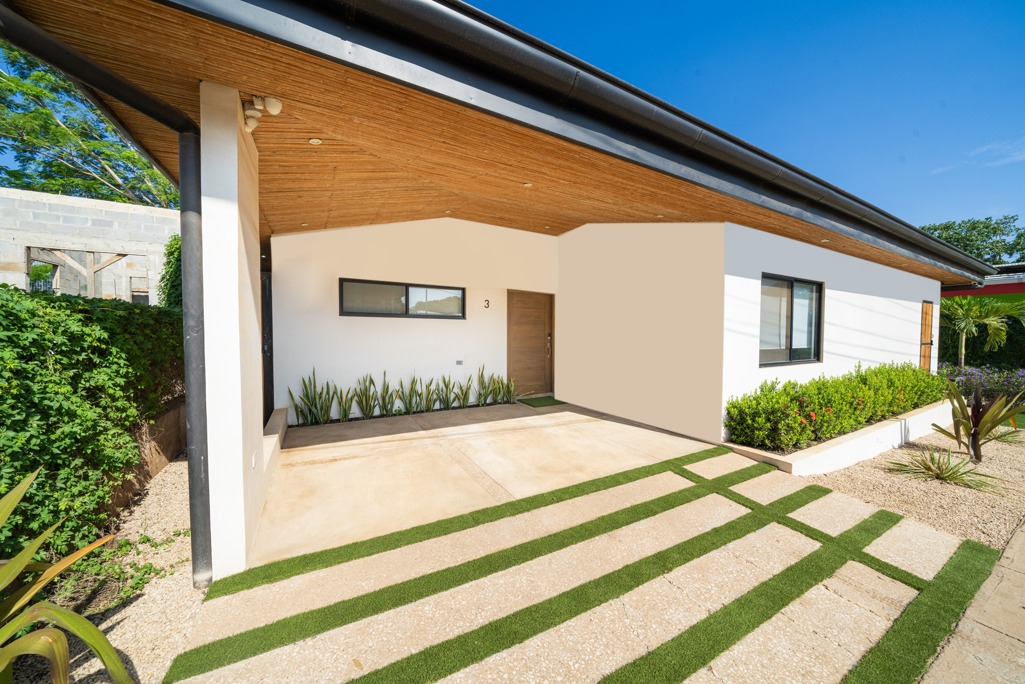 Front entrance and carport