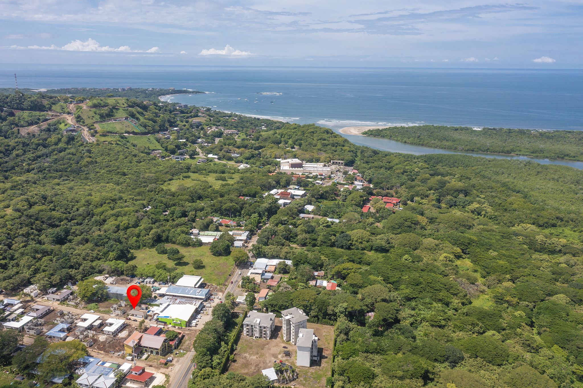 Aerial view — Casa Coco Azul location in Tamarindo